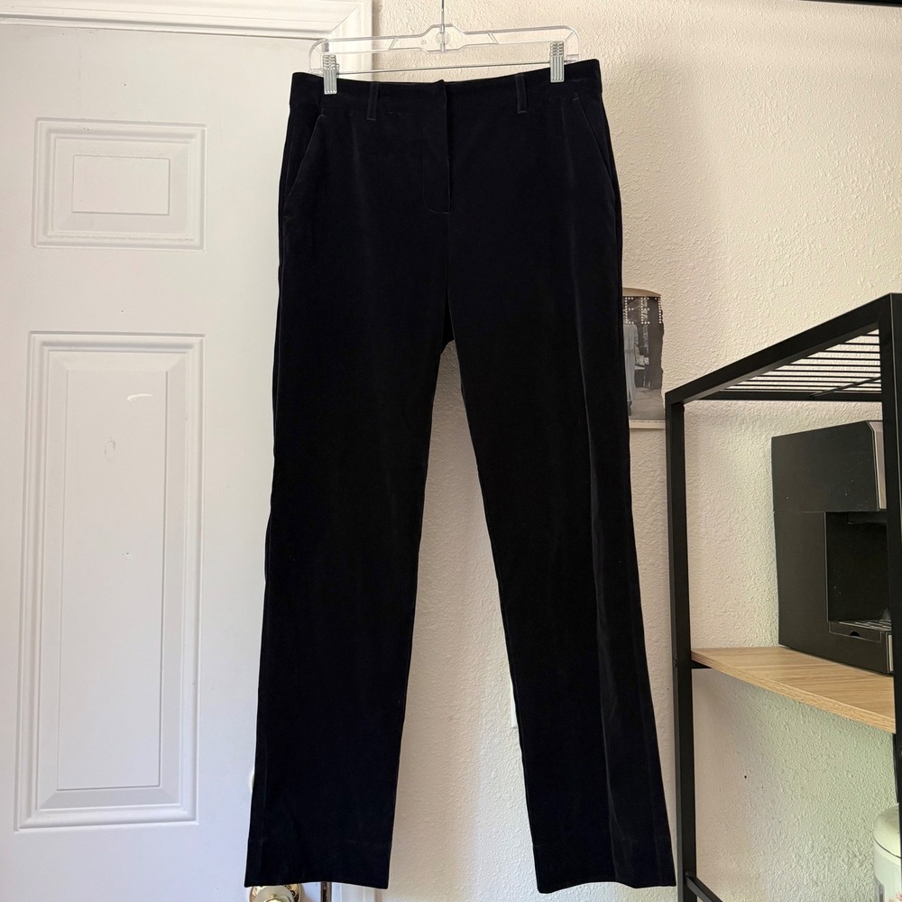 WILDFANG navy blue empower suede slim straight‎ leg pants trousers